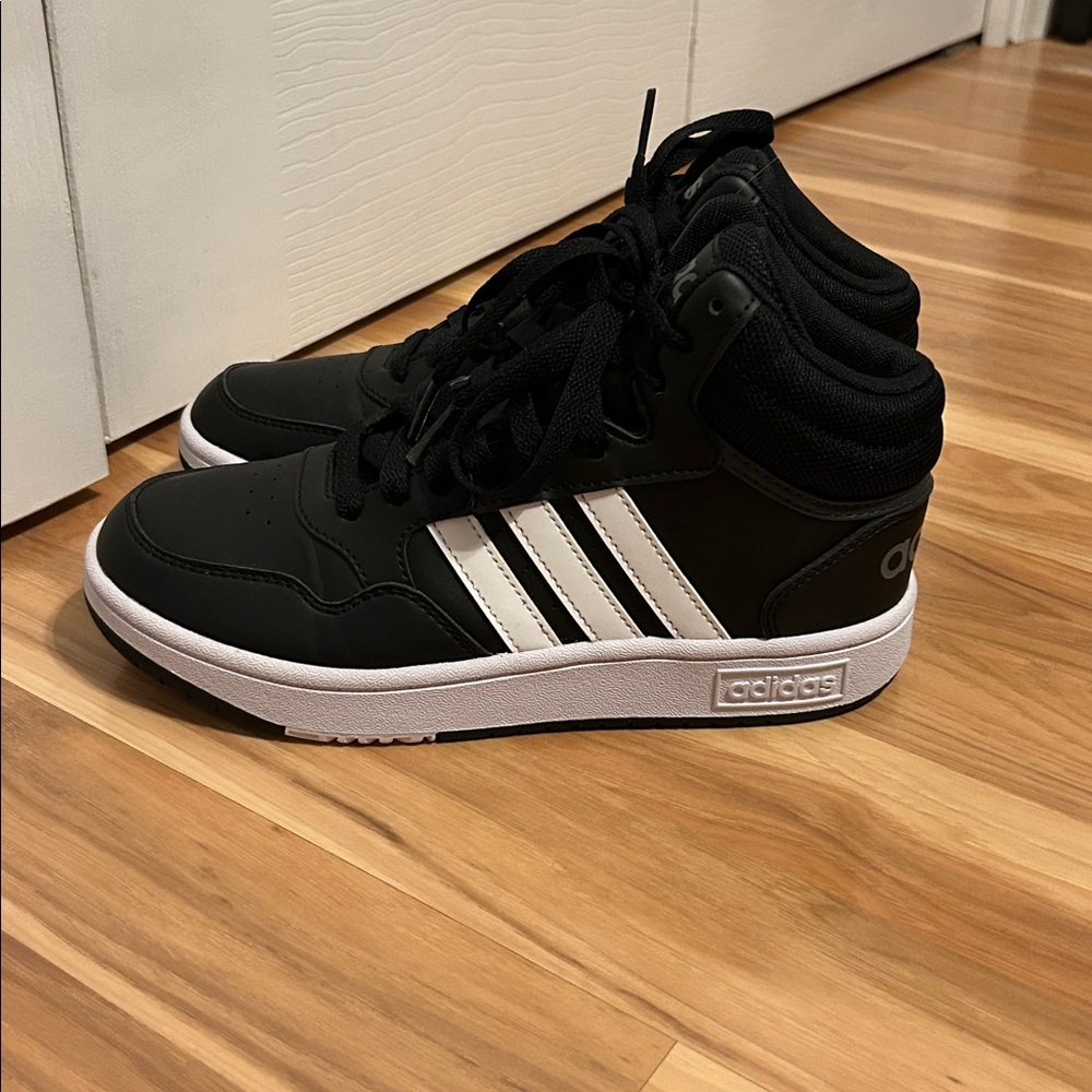 Adidas Black and White High-Tops